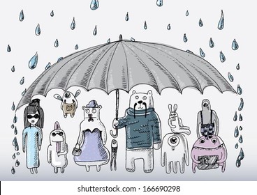 monsters under the rain