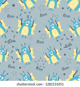 monsters vector seamless pattern