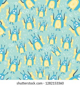 monsters vector seamless pattern