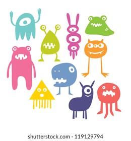 Bundle Monster Character Design Mascot Vector Stock Vector (Royalty ...