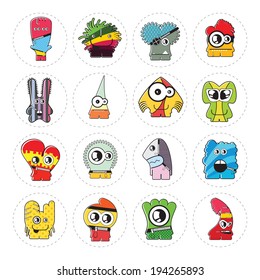 Funny Monsters Pixel Art Style Vector Stock Vector (Royalty Free ...