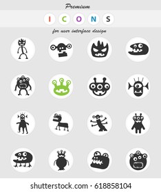 monsters web icons for user interface design