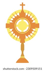 Monstrance, Corpus Christi, Sacrament of the Eucharist - vector illustration
