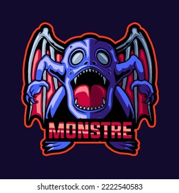 monstre mascot logo vector illustration