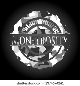 Monstrosity on grey camouflage pattern