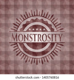 Monstrosity red geometric pattern emblem. Seamless.