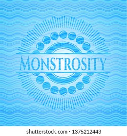 Monstrosity water representation emblem background.