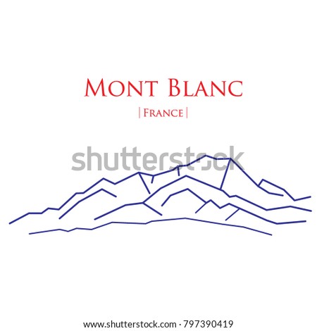 Mont Blanc. Alps. Vector illustration. France