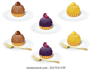 Mont Blanc Cake Chestnut Sweet Potato Purple Sweet Potato (Red Potato)