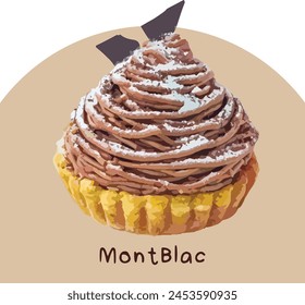 Mont Blanc Pastel de chocolate de castaña con una pizca de azúcar