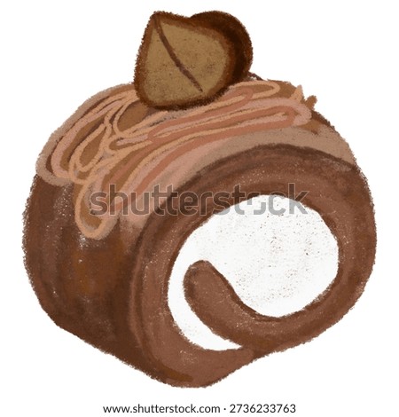 Mont Blanc Chestnut Rollcake Dessert food