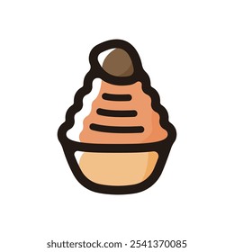 Mont Blanc (dessert) outline icon for graphic design, apps and websites