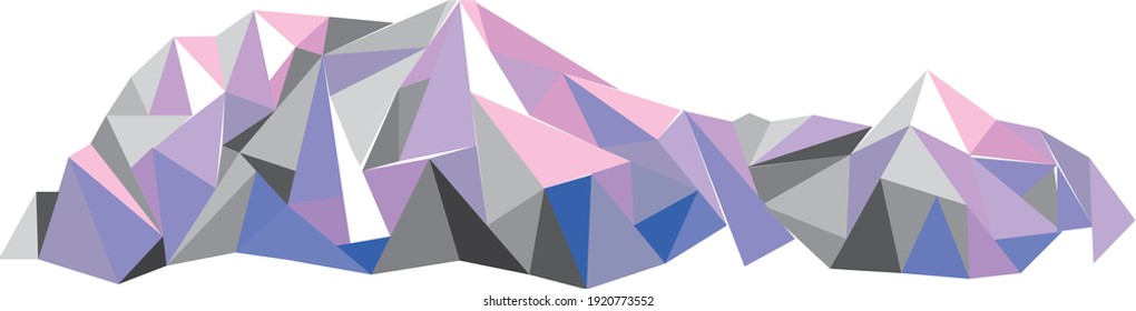 Mont Blanc mountain polygonal vector illustration isolated