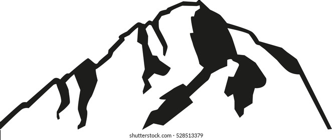 Mont Blanc mountain silhouette