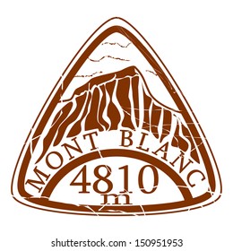 Mont Blanc. Rubber stamp on a white background.