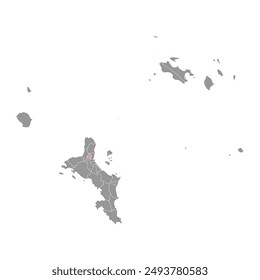 Mont Buxton district map, administrative division of Seychelles. Vector illustration.