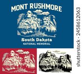 Mont Rushmore South Dakota, best national memorial vector for t-short or badge and pattern 