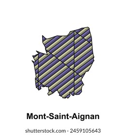 Mont Saint Aignan City Map of France Country, abstract geometric map with color creative design template