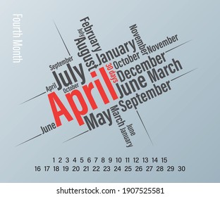 Mont Text composition as monthly calendar