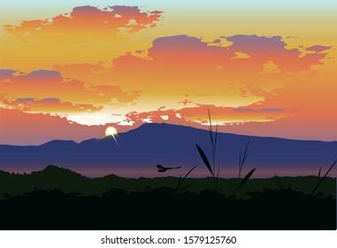 Mont Ventoux, France at Sunset