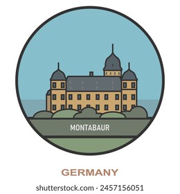 Montabaur. Cities and towns in Germany. Flat landmark