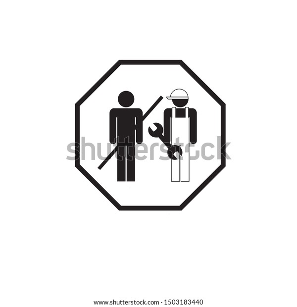 montage informational instruction icon for\
industry business, cars, machines, fixing, repairmen, mechanics,\
black, vector