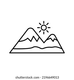 Montain Icon Illustration Isolated Color Editable