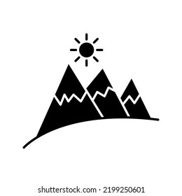 Montain Icon Illustration Isolated Color Editable