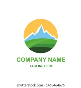 Montain logo.minimalist vector logo template