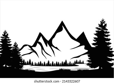 Montain Vector Design Beautiful Natural Scenery Stock Vector (Royalty ...