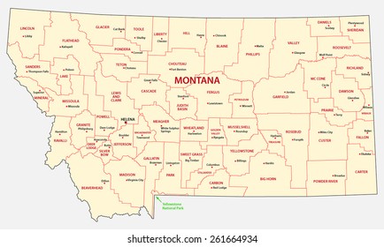 montana administrative map