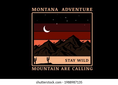 montana adventure mountain are calling color brown red and cream