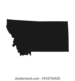 Montana black map on white background