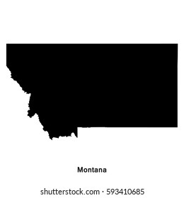 Montana black map,border with name of state