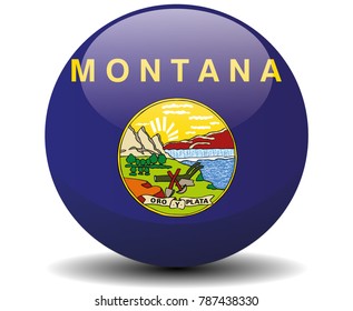Montana circle button flag background texture. Vector illustration.
