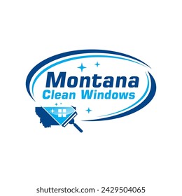 Montana Clean Windows Logo Design Vektor-Illustration