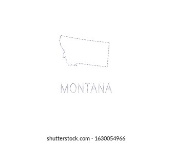 Montana Dotted Map Outline Usa State Stock Vector (royalty Free 