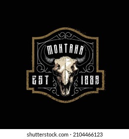 MONTANA EST 1889 CLASSIC EMBLEM LOGO STYLE