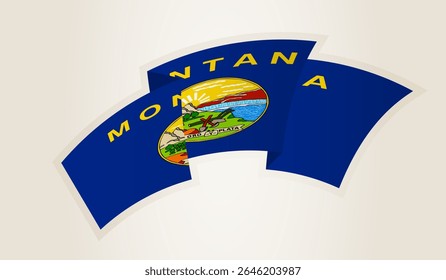 Montana Flag in Abstract Ribbon Shape, National Symbol of the Montana. This vector is ideal for use in national events, Independence Day, international sports competitions.