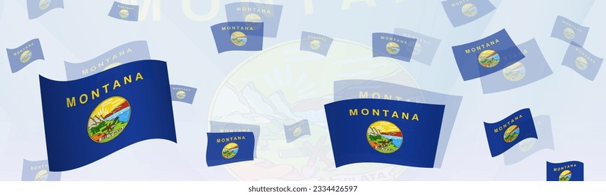 Montana flag-themed abstract design on a banner. Abstract background design with National flags. Vector illustration.