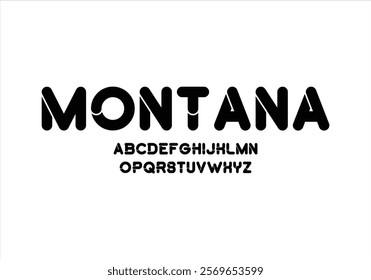 montana font for logo and headline. Isolated vector typeset