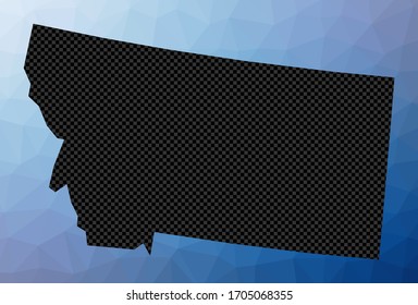 Montana geometric map. Stencil shape of Montana in low poly style. Authentic us state vector illustration.