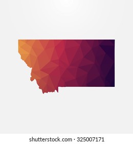 Montana in geometric polygonal style.Abstract tessellation,modern design background. Vector illustration EPS10