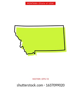 Montana Green Map Vector Design Template