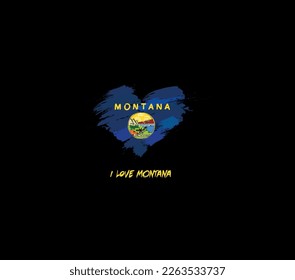 Montana grunge flag heart for your design.	Federative units of United States.