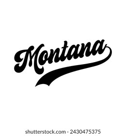 Montana hand lettering design calligraphy vector, Montana text vector trendy typography design