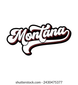 Montana hand lettering design calligraphy vector, Montana text vector trendy typography design