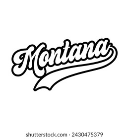 Montana hand lettering design calligraphy vector, Montana text vector trendy typography design