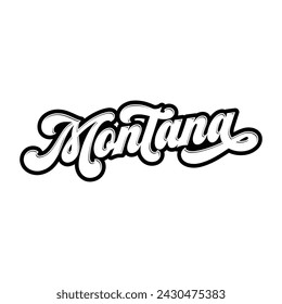 Montana hand lettering design calligraphy vector, Montana text vector trendy typography design