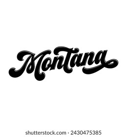 Montana hand lettering design calligraphy vector, Montana text vector trendy typography design